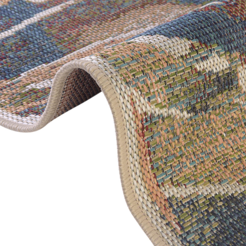 Tinesford Abstract Indoor / Outdoor Rug, Square 5'3"