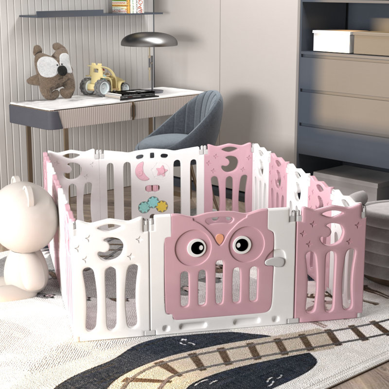 Planas Safety Gate, Pink/White, 63cm H x 143cm W x 106cm D