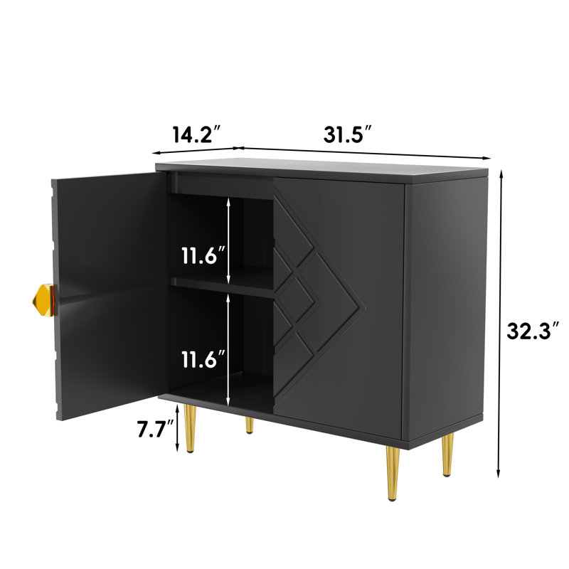 Modern Accent Cabinet, Black