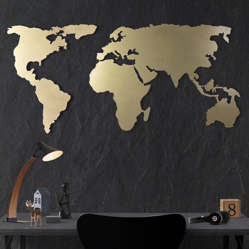 Elegant Decorative Metal Wall Accessory, Gold Finish, 23.6 x 47.2 inches | 100% Metal Construction, Thickness: 0.08 inches | Perfect for Home Decor, Living Room, or Office | Easy Wall Hanging Design