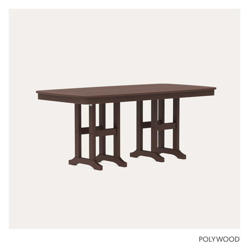 POLYWOOD Nautical Dining Table, Mahogany, 29" H x 71.5" L x 36.75" W