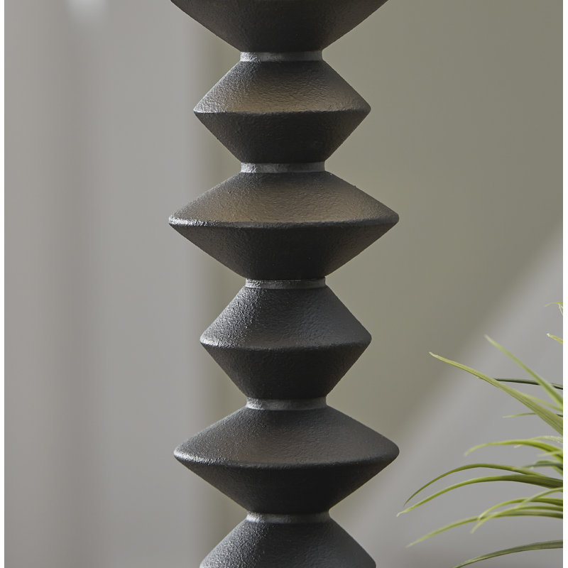 Luanndon 36.5" Black Polyresin Buffet Lamp with Fabric Shade