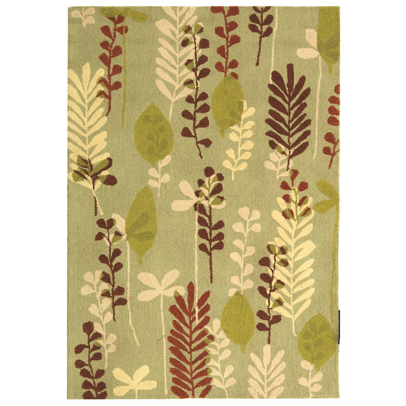 Berkley Hand Hooked Thick Wool Pile Floral Rug, Rectangle 3'9" x 5'9"