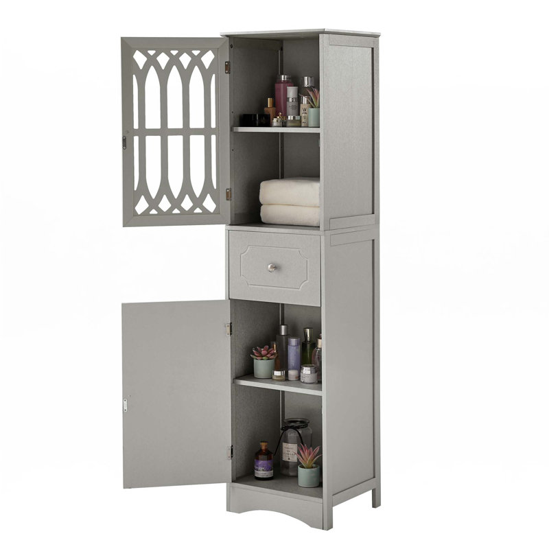 Tall Bathroom Cabinet, Grey