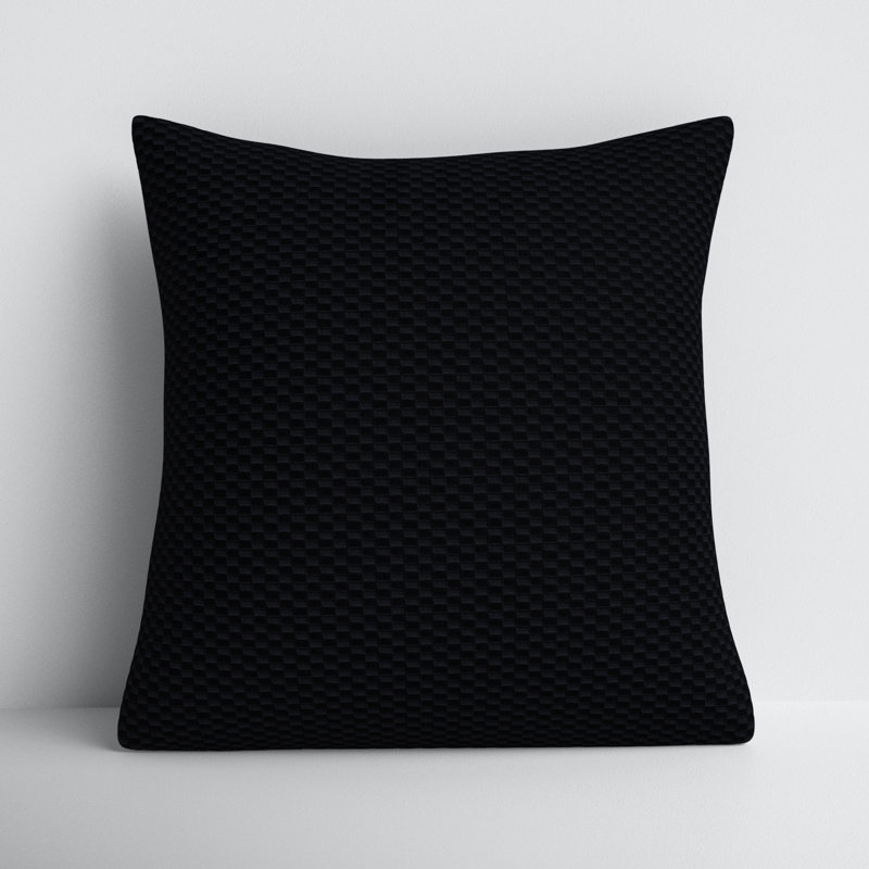 Zoya 100% Cotton Lumbar Rectangular Pillow Cover & Insert, Black