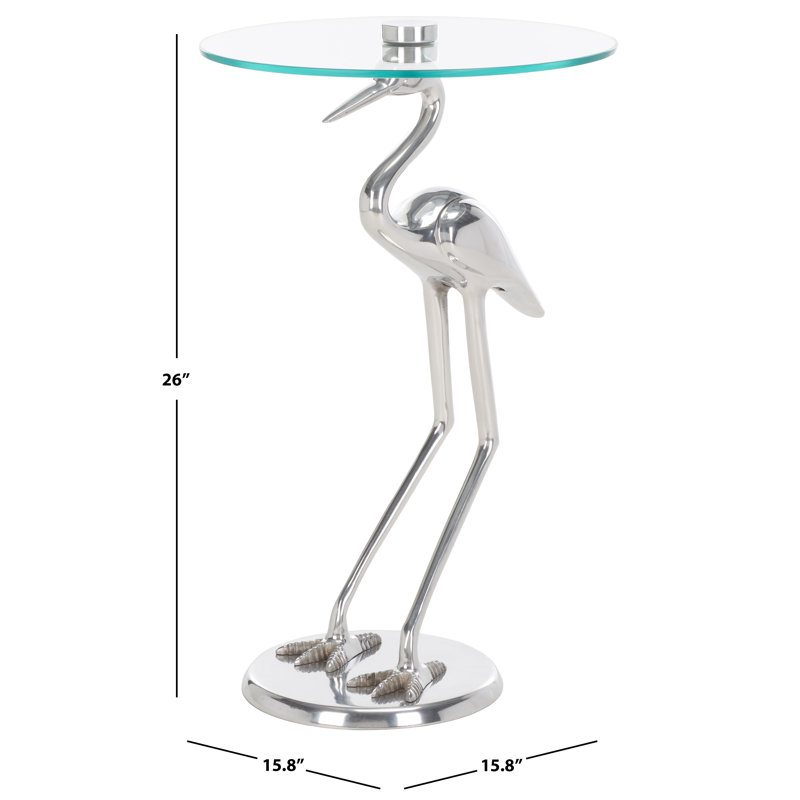 Martavious Glass Top End Table