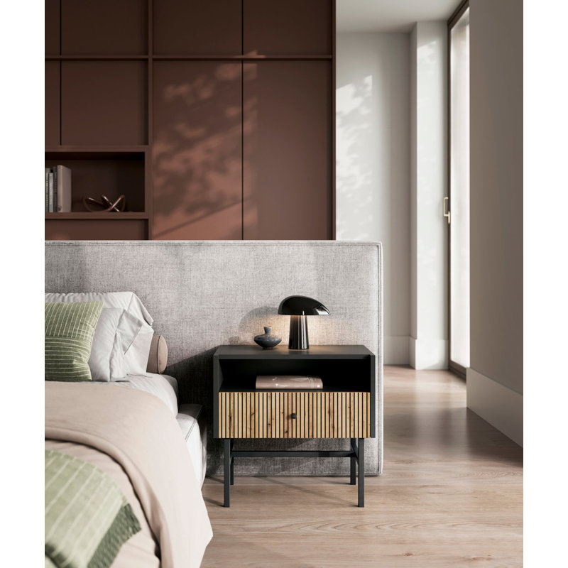 54.8cm W Manufactured Wood Bedside Table