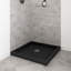 Streamline 32 in. x 32 in. Corner Acrylic Shower Base in Glossy Black with Centre Drain, Drain Included-117295478
