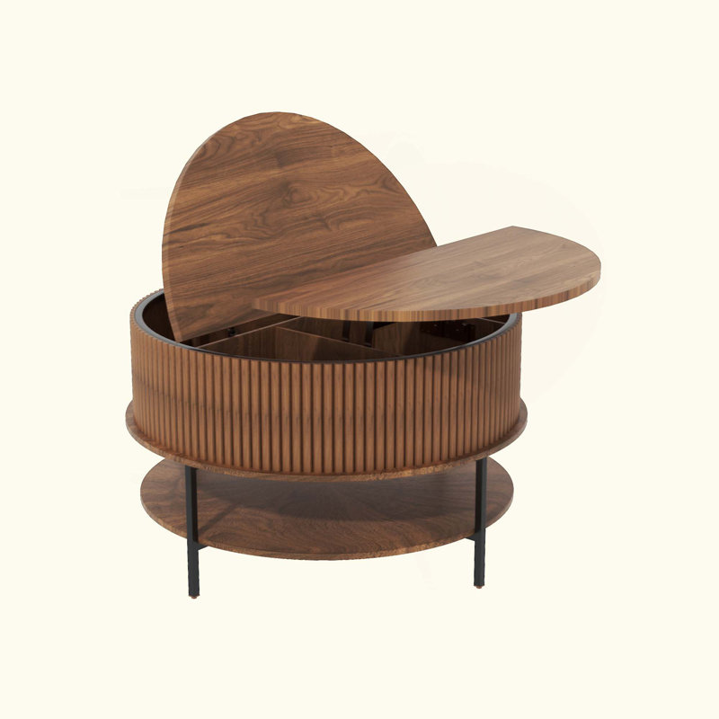 Table basse à plateau relevable Farmhouse Brown