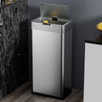 Motion Sensor Stainless Steel Trash Can, Automatic Garbage Bin