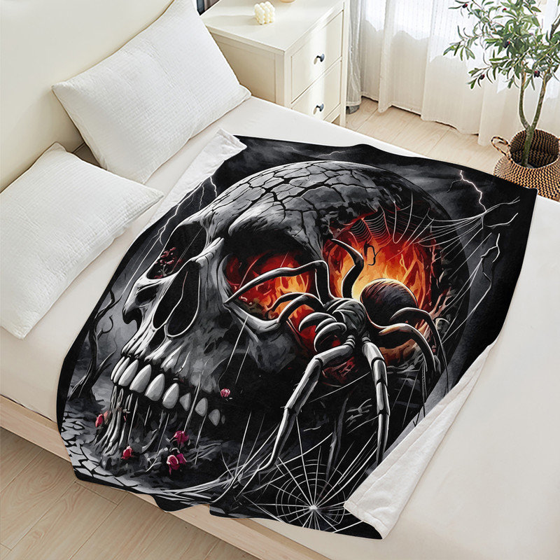Throw Blanket, Spider Fire Skull