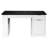 55" Modern Fluted Office Desk with Power Outlet & Pegboard, Computer Desk with Adjustable Shelf Cabinet, Drawer, and Keyboard Tray, Built-in Storage for Home Office and Study-195133326