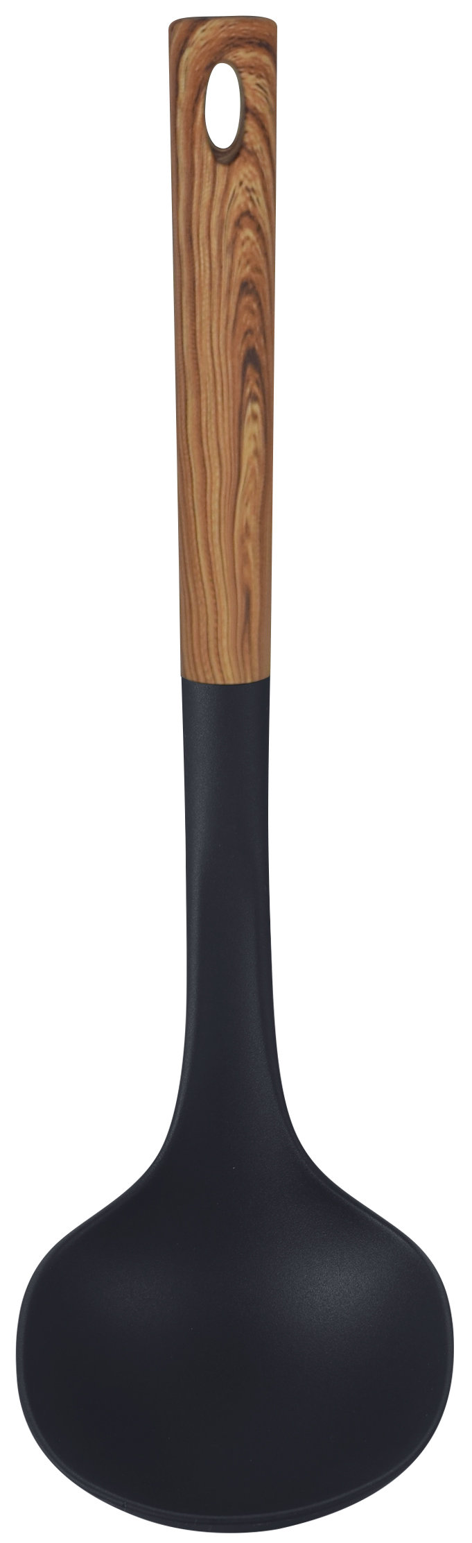 Bene Casa Black Spatula with Wood Like Handle, Heat Resistant