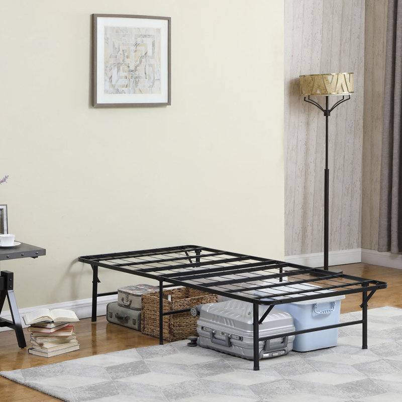 Cadre de lit simple moderne en métal noir pour la chambre à coucher avec cadre, confortable et