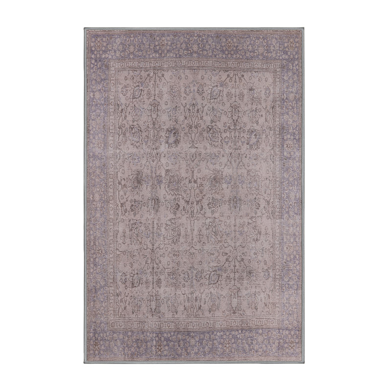 Tapis oriental gris Elyria, Rectangle 4' x 6'