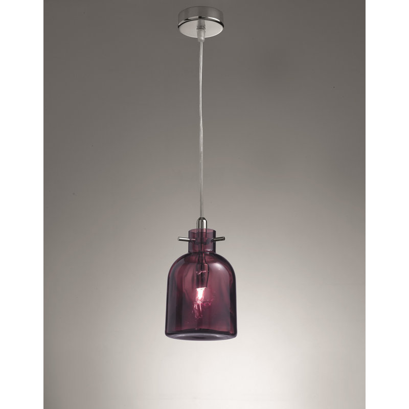 Bossa Nova 1 - Light Jar Pendant, 150cm H x 11cm W x 11cm D, Smoked