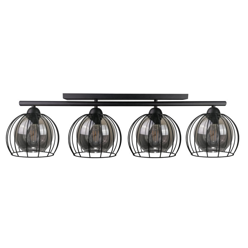 Alashia Flush Mount, Black, Smoky