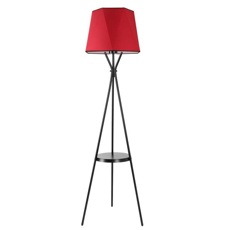 Gyulnara 165cm Tray Table Floor Lamp, Red