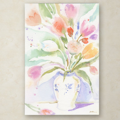"the vase of tulips" par sheila golden, reproduction d’art sur toile tendue