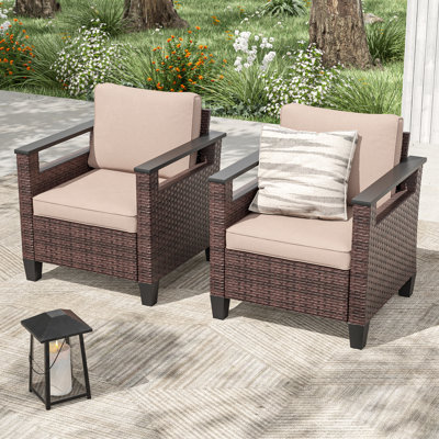 2 Piece Wicker Patio Sofa Set
