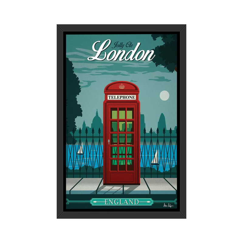 Londres - sans cadre, impression, H 60 po x l 40 po x P 1,5 po, Toile encadrée noire