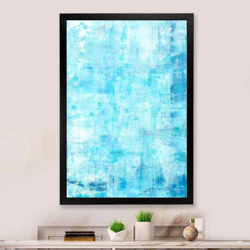 «Blue Abstract Art», reproduction d'art moderne et contemporaine sur toile, H 20 po x l 12 po x P 1 po, Cadre photo noir