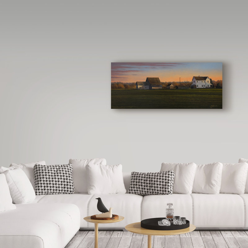 Berrien «Sunset On A Family Farm», reproduction d'impression sur toile tendue, H 20 po x l 47 po x P 2 po