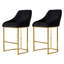 Upholstered Counter Stool with Metal Frame-1447945602