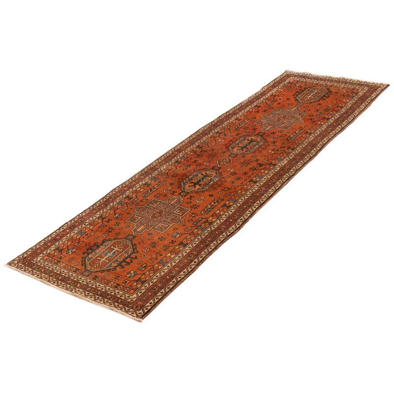Tapis unique en cuivre fait à la main 3 pi 3 po x 10 pi 11 po Konya Anatolian