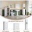 Armoire de salle de bain, armoire de rangement moderne avec 4 portes et tablettes réglables, armoire de salon autoportante, blanc