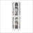 Corner Curio Cabinet With 4 Adjustable Tempered Glass Shelves And Lighting System, Solid Wood Legs, Acrylic Mirrored Back Panel-1908230431