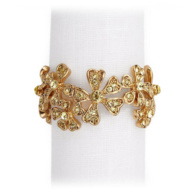 Garland W/Yellow Crystals Gold - S/4