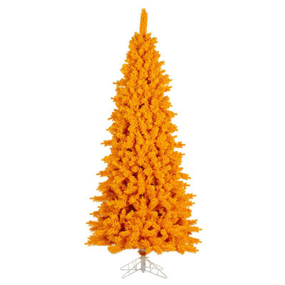 Flocked Yellow Artificial UnLit Christmas Tree