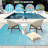 5x8 FT Light Blue Abstract Line Reversible Outdoor Rug, Waterproof Foldable Plastic Straw Patio Mat for Front Door RV Travel Trailer Deck Picnic Porch Camper Balcony Beach-157663071-157663070