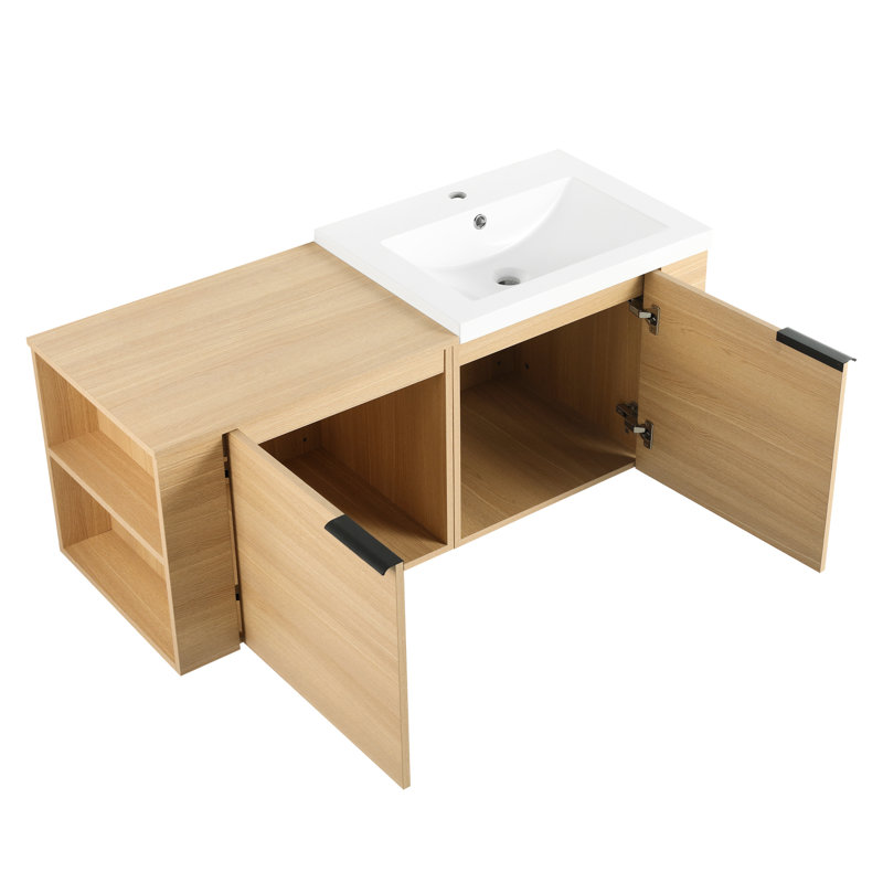 Meuble-lavabo en chêne 48 po - Meuble-lavabo moderne pour grandes salles de bain, Chêne