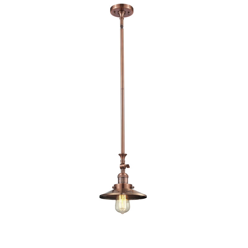 Luminaire suspendu conique à 1 lumière Gault, Ampoule DEL 6 watts Vinage, Cuivre antique, Cuivre antique