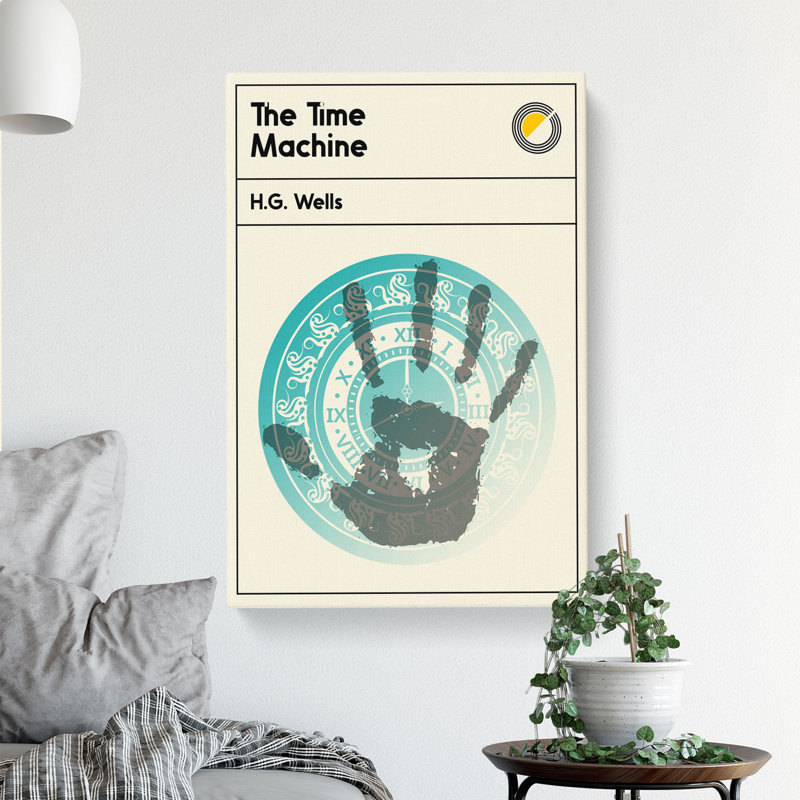 Book Cover the Time Machine H. G. Wells - Wrapped Canvas, 91cm H x 60cm W x 3cm D