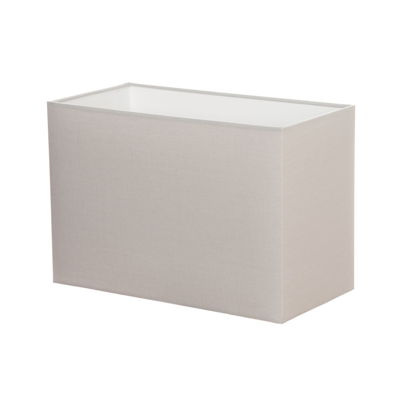 Cotton Rectangle Lamp Shade ( Screw On ), 24cm H x 35cm W x 18cm D, Light Grey