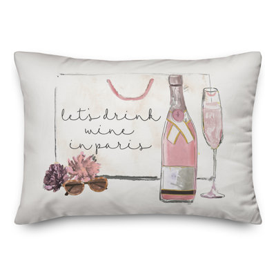 Drink Wine In Paris Throw Pillow