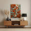 Abstrait floral 18, art mural en métal brun-830020713
