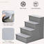 Escalier pour animaux de compagnie, gris - facilite l'accès jusqu'à 22 lb avec des marches de rembourrage, convient aux petits animaux de compagnie. Coussin inclus