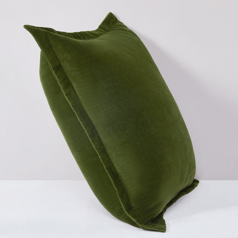 Terran Velvet Cotton Euro Sham Cover Green, Green
