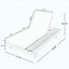 Ensemble de chaises longues, espace disponible sur un côté, bois d'acacia massif avec coussin de détente (crème et triple pli) - version gris foncé assortie disponible-234920617