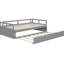 Lit de jour extensible gris avec lit gigogne, idéal pour accueillir plusieurs invités, transformation de lit simple à très grand lit, lit de jour équipé de lit gigogne Pine Legs, petits espaces peu encombrants, conception de lit convertible, bois-961810975