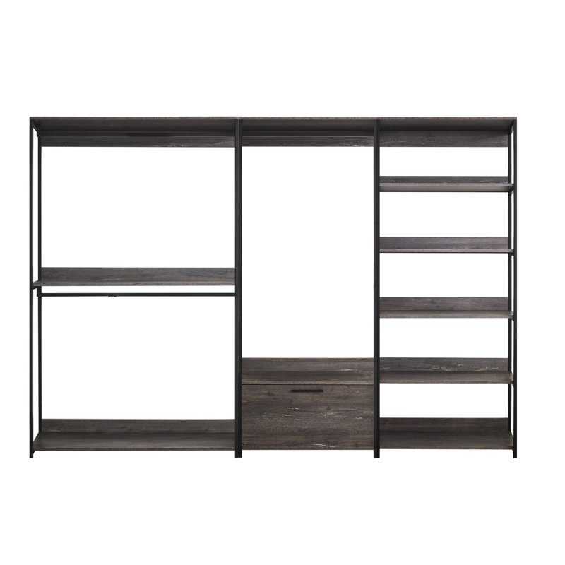 Walk-In Closet With Powder Coated Metal And Extra Space 2X Thicker Depth