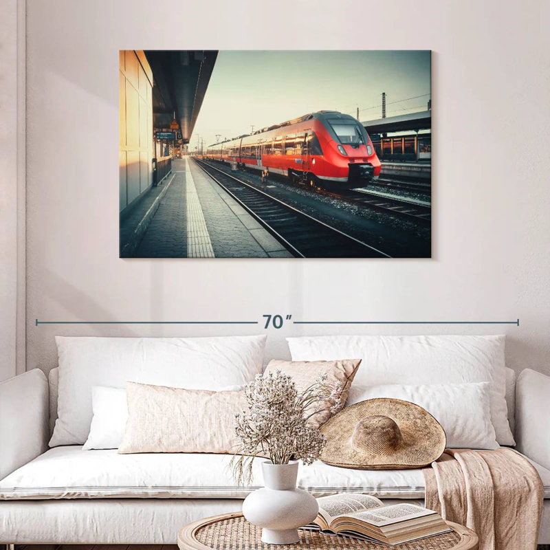 Mehar Red Train, 30" H x 45" W