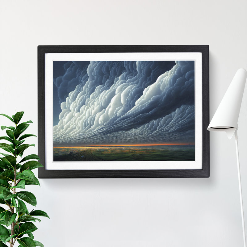 XH1022-8352X Stormy Cloud View Vol.4 - Single Picture Frame Print, 46cm H x 64cm W x 2cm D, Black Framed