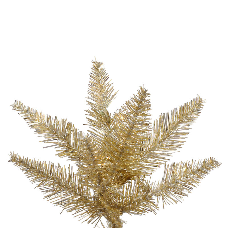 Sapin de Noël artificiel champagne, H 7,5 pi