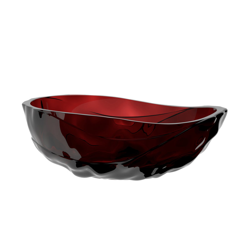 67 inch Transparent Freestanding Resin Soaking Bathtub Lake , Red