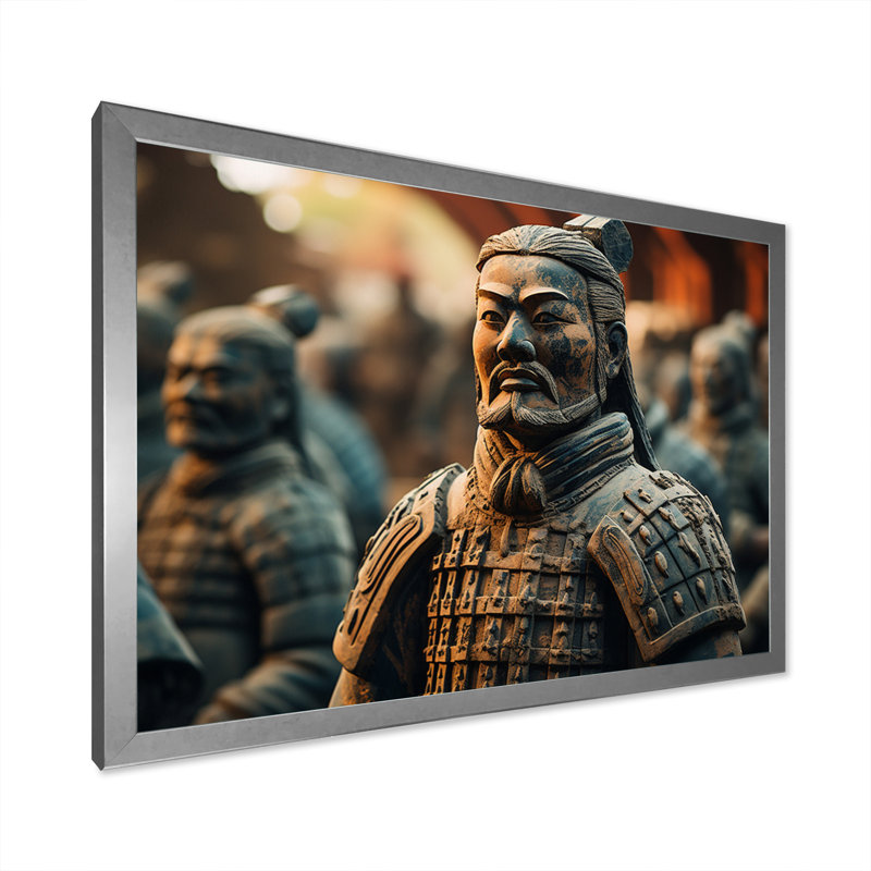 China Terracotta Warriors III - impression, H 24 po x l 32 po x P 1 po, Cadre simple argenté